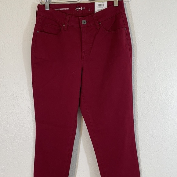 STYLE & CO CURVY SKINNY LEG MID RISE TUMMY CONTROL CURVY FIT SIZE 4 NEW - Picture 4 of 14